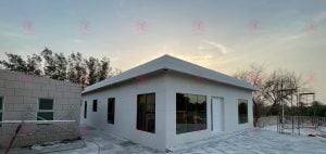 A picture of a rest house with a marble chips façade in Dubai Al Khawaneej